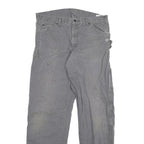DICKIES Mens Cotton Blend Grey Regular Straight Trousers W34 L34 Workwear
