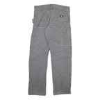 DICKIES Mens Cotton Blend Grey Regular Straight Trousers W34 L34 Workwear