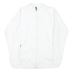CHICOREE Womens White Jacket M Polyester Blend Plain Zip Casual Outerwear