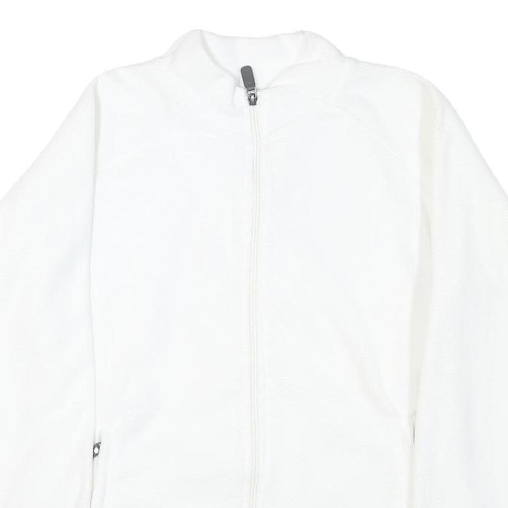 CHICOREE Womens White Jacket M Polyester Blend Plain Zip Casual Outerwear