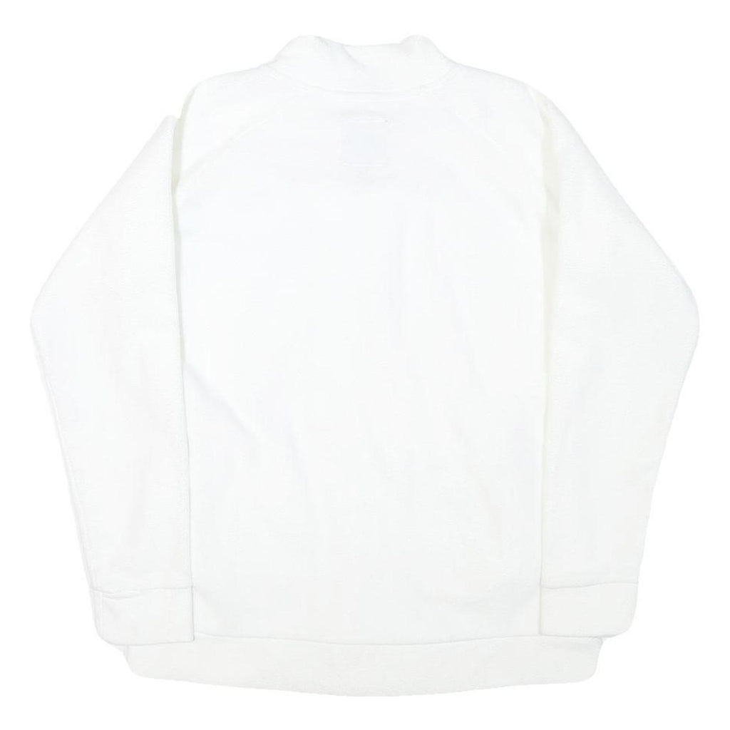 CHICOREE Womens White Jacket M Polyester Blend Plain Zip Casual Outerwear