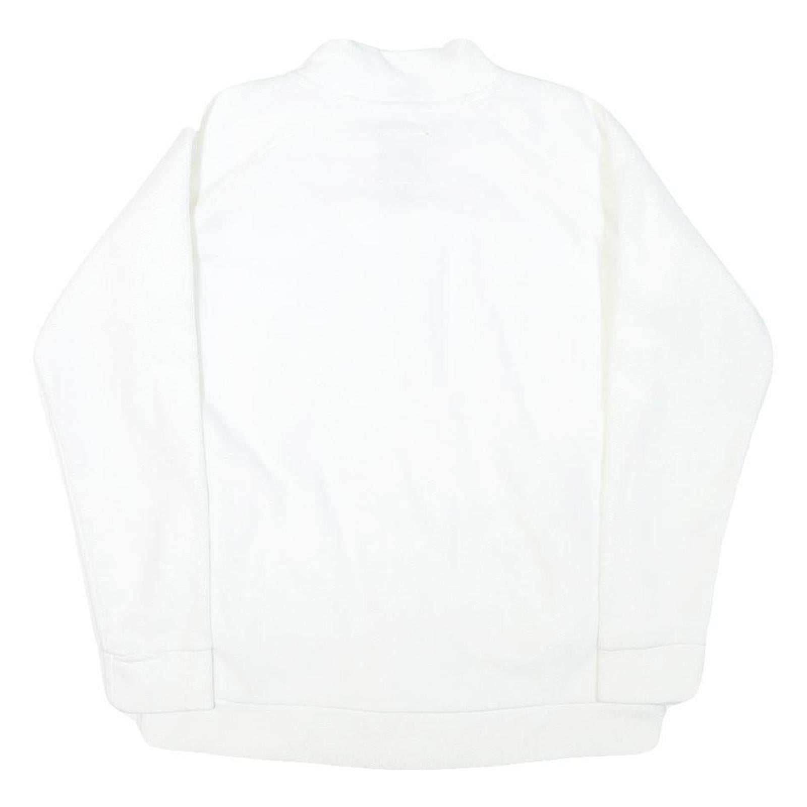 CHICOREE Womens White Jacket M Polyester Blend Plain Zip Casual Outerwear