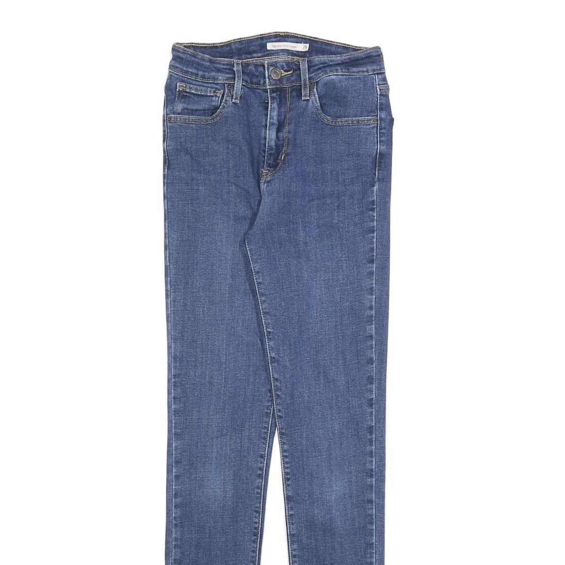 LEVI'S 721 Womens Slim Skinny Denim Medium Blue Jeans W26 L32 Classic Cotton