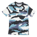 ADIDAS Mens Blue Black & White Camouflage Graphic T-Shirt S Short Sleeve Crew