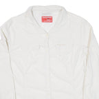 Womens Plain Shirt Beige Long Sleeve UK 14