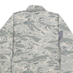 NIB BIR Womens Grey Cotton Blend Casual Button Jacket L Military Camouflage