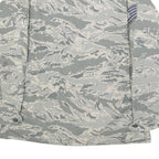 NIB BIR Womens Grey Cotton Blend Casual Button Jacket L Military Camouflage