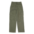 RE Womens Cotton Blend Green Regular Cargo Trousers W27 L29 Button Closure
