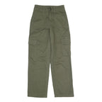 RE Womens Cotton Blend Green Regular Cargo Trousers W27 L29 Button Closure