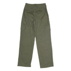 RE Womens Cotton Blend Green Regular Cargo Trousers W27 L29 Button Closure