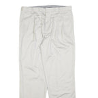 DOCKERS Mens Regular Fit Beige Cotton Blend Zip Trousers W36 L34 Classic