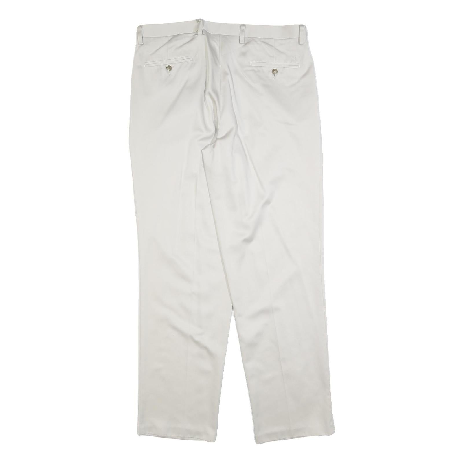 DOCKERS Mens Regular Fit Beige Cotton Blend Zip Trousers W36 L34 Classic