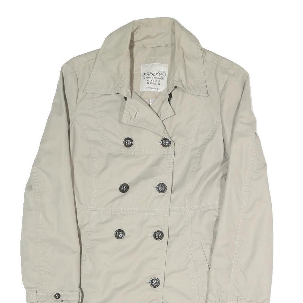 ESPRIT Womens Beige Button Jacket UK 10 Polyester Blend Classic Timeless