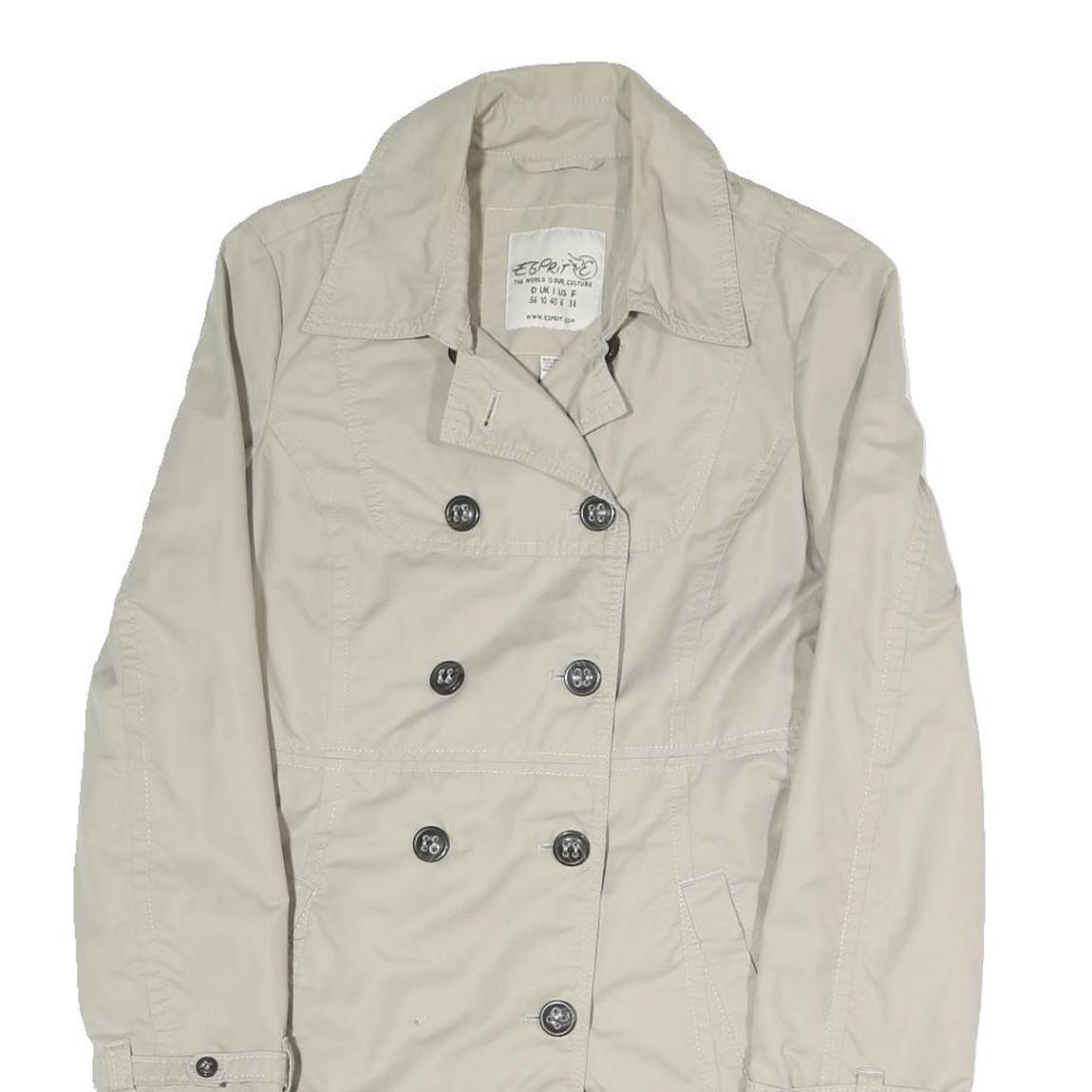 ESPRIT Womens Beige Button Jacket UK 10 Polyester Blend Classic Timeless