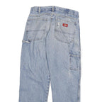 DICKIES Mens Jeans Blue Regular Straight Denim Light W31 L30 Workwear Zip