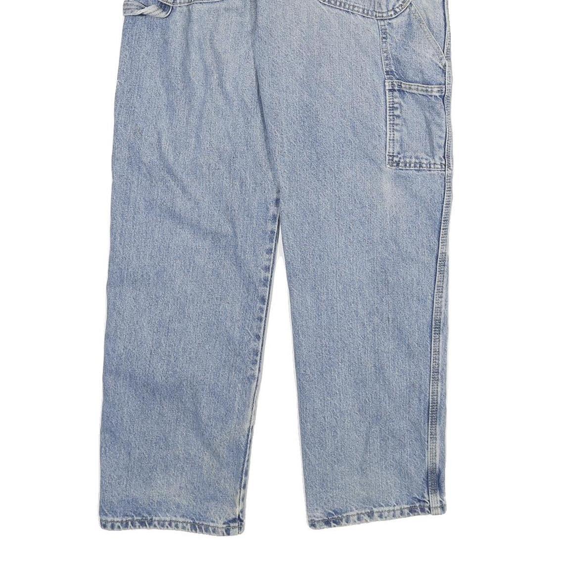 DICKIES Mens Jeans Blue Regular Straight Denim Light W31 L30 Workwear Zip