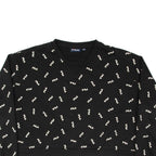 FILA Cropped All Over Logo Womens Sweatshirt Black 2XL