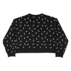FILA Cropped All Over Logo Womens Sweatshirt Black 2XL