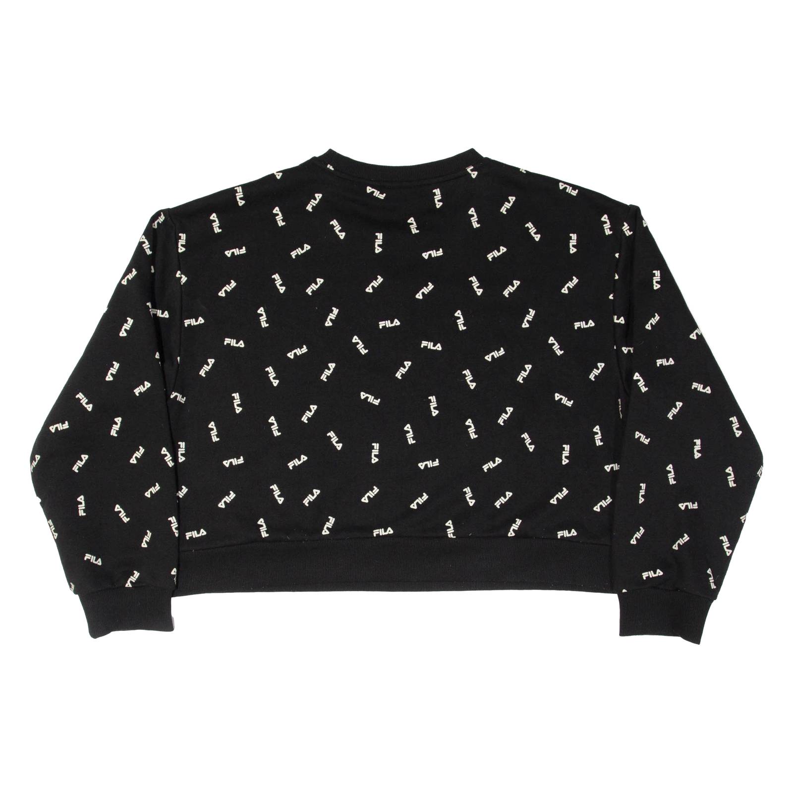 FILA Cropped All Over Logo Womens Sweatshirt Black 2XL