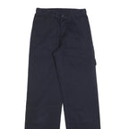 J GALT Womens Cotton Blend Navy Regular Fit Straight Leg Trousers W26 L32