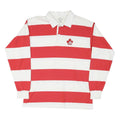 FOOTLOCKER RUGGER Mens Red & White Long Sleeve Striped Polo Shirt XL Canada