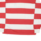 FOOTLOCKER RUGGER Mens Red & White Long Sleeve Striped Polo Shirt XL Canada