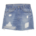 LEVI'S Womens Blue Denim Mini Skirt Cotton Distressed Casual M