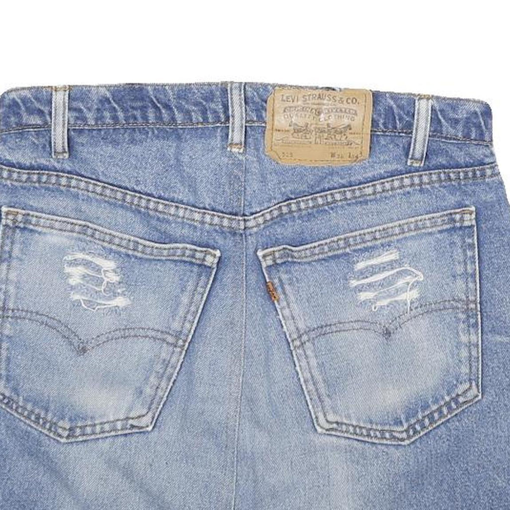LEVI'S Womens Blue Denim Mini Skirt Cotton Distressed Casual M