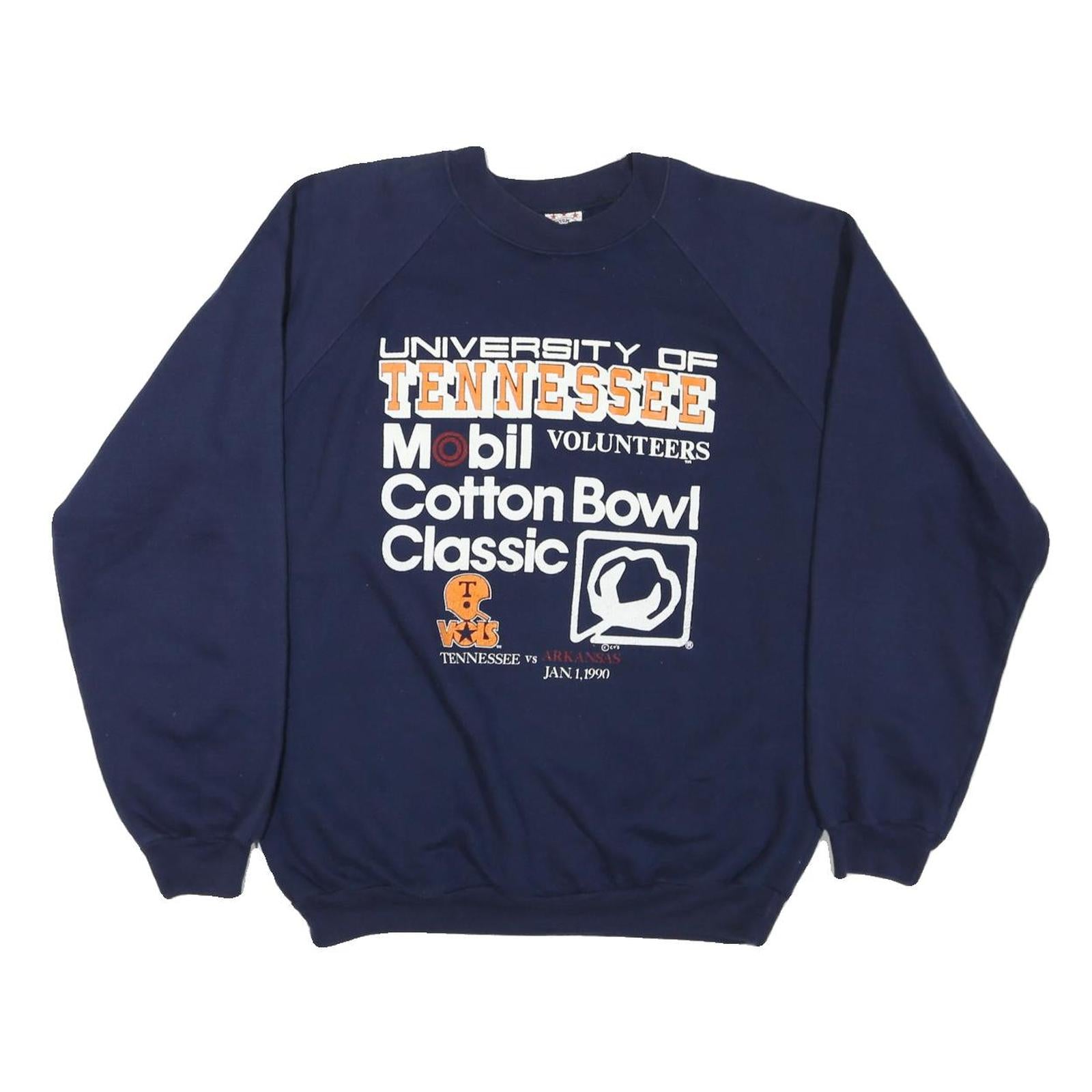 CUSTOM T'S Mens Navy University Of Tennessee Cotton Bowl Classic Crew Neck XL