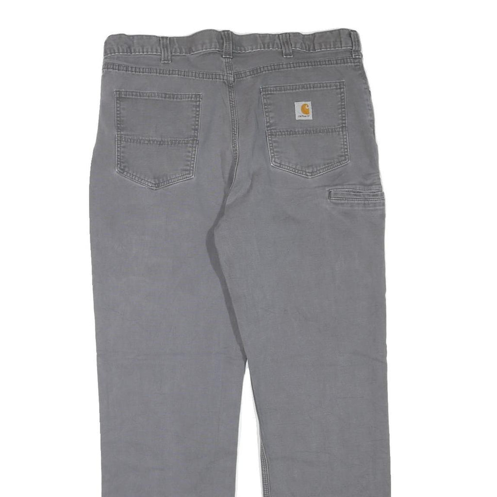 CARHARTT Mens Jeans Grey Regular Straight Denim W38 L31 Workwear Zip Closure