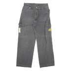 ROZIE Womens Relaxed Grey Denim Jeans W28 L27 Cargo Style Cotton Blend Zip