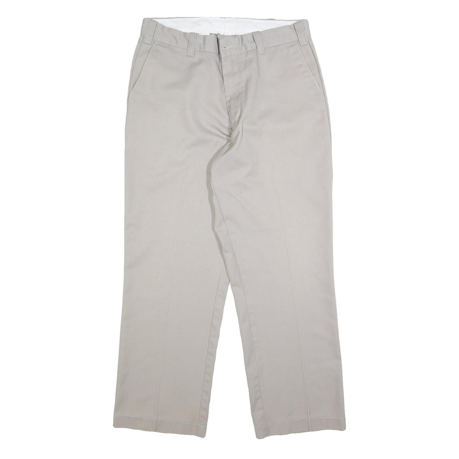 BIG MAC Mens Relaxed Beige Trousers W32 L29 Cotton Blend Zip Pocket Casual