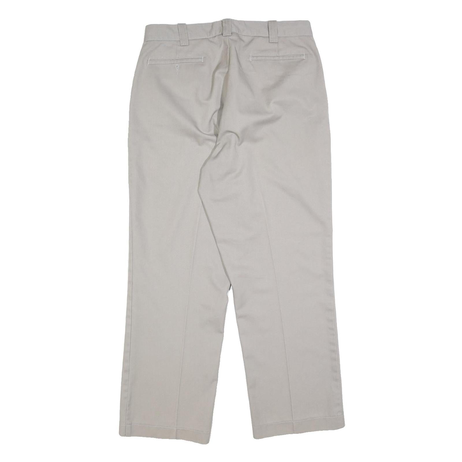 BIG MAC Mens Relaxed Beige Trousers W32 L29 Cotton Blend Zip Pocket Casual