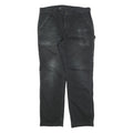 CARHARTT Mens Relaxed Black Cotton Blend Relaxed Leg Trousers W36 L32 Workwear