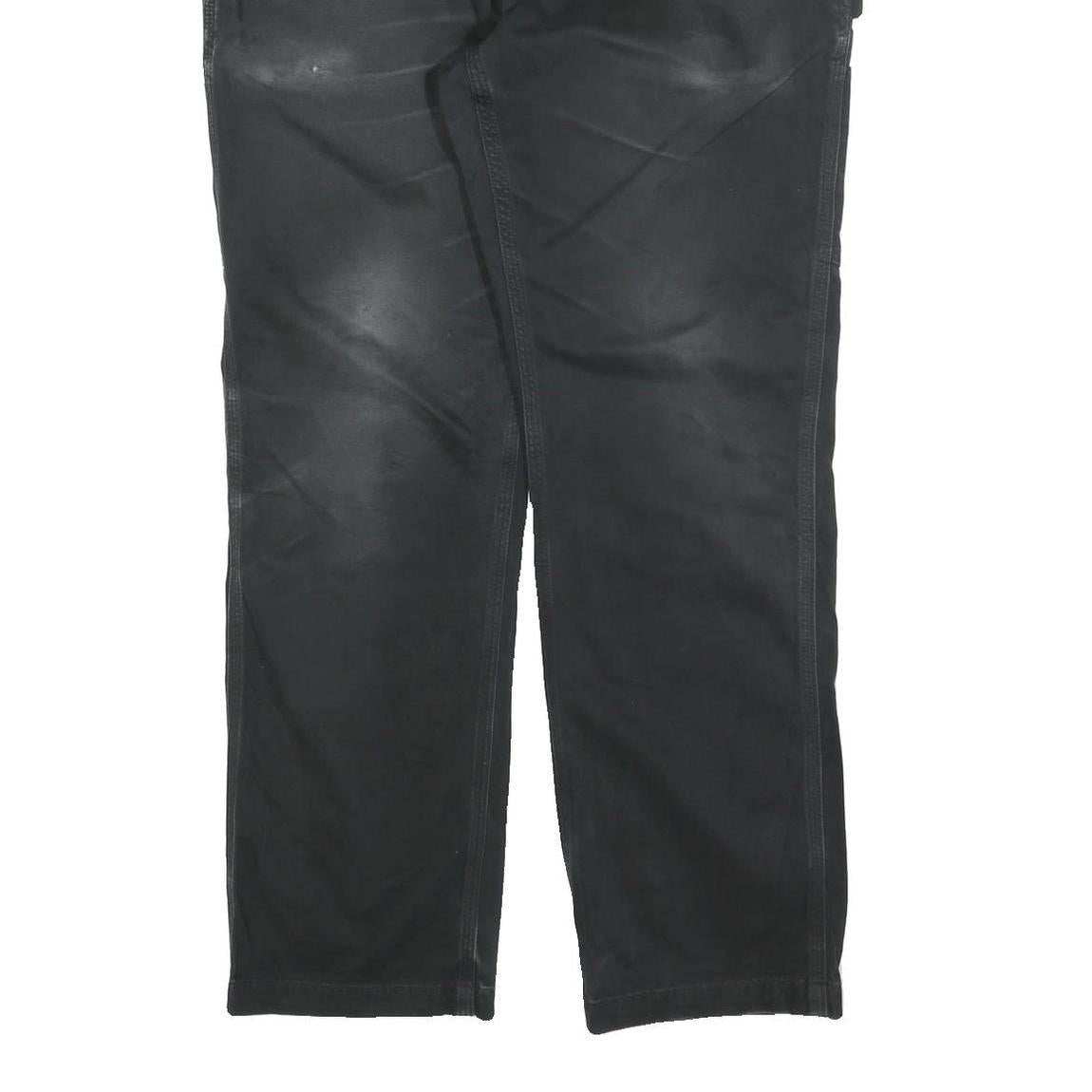 CARHARTT Mens Relaxed Black Cotton Blend Relaxed Leg Trousers W36 L32 Workwear