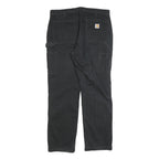 CARHARTT Mens Relaxed Black Cotton Blend Relaxed Leg Trousers W36 L32 Workwear