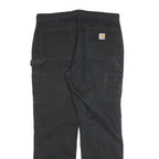 CARHARTT Mens Relaxed Black Cotton Blend Relaxed Leg Trousers W36 L32 Workwear