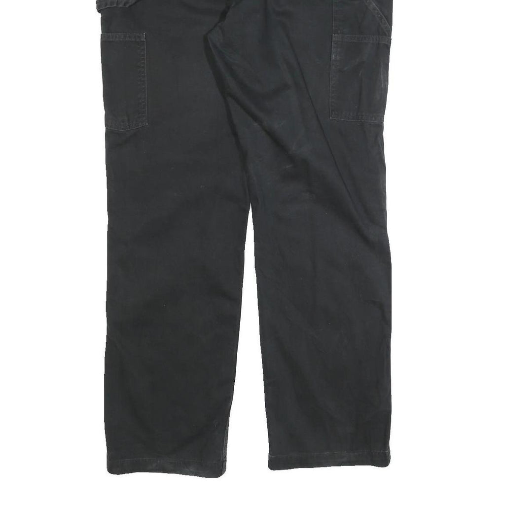 CARHARTT Mens Relaxed Black Cotton Blend Relaxed Leg Trousers W36 L32 Workwear