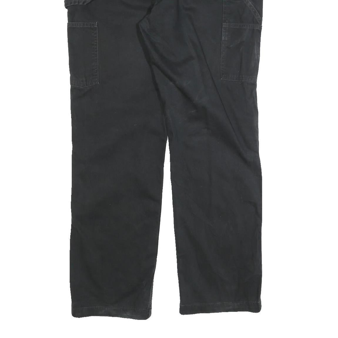 CARHARTT Mens Relaxed Black Cotton Blend Relaxed Leg Trousers W36 L32 Workwear