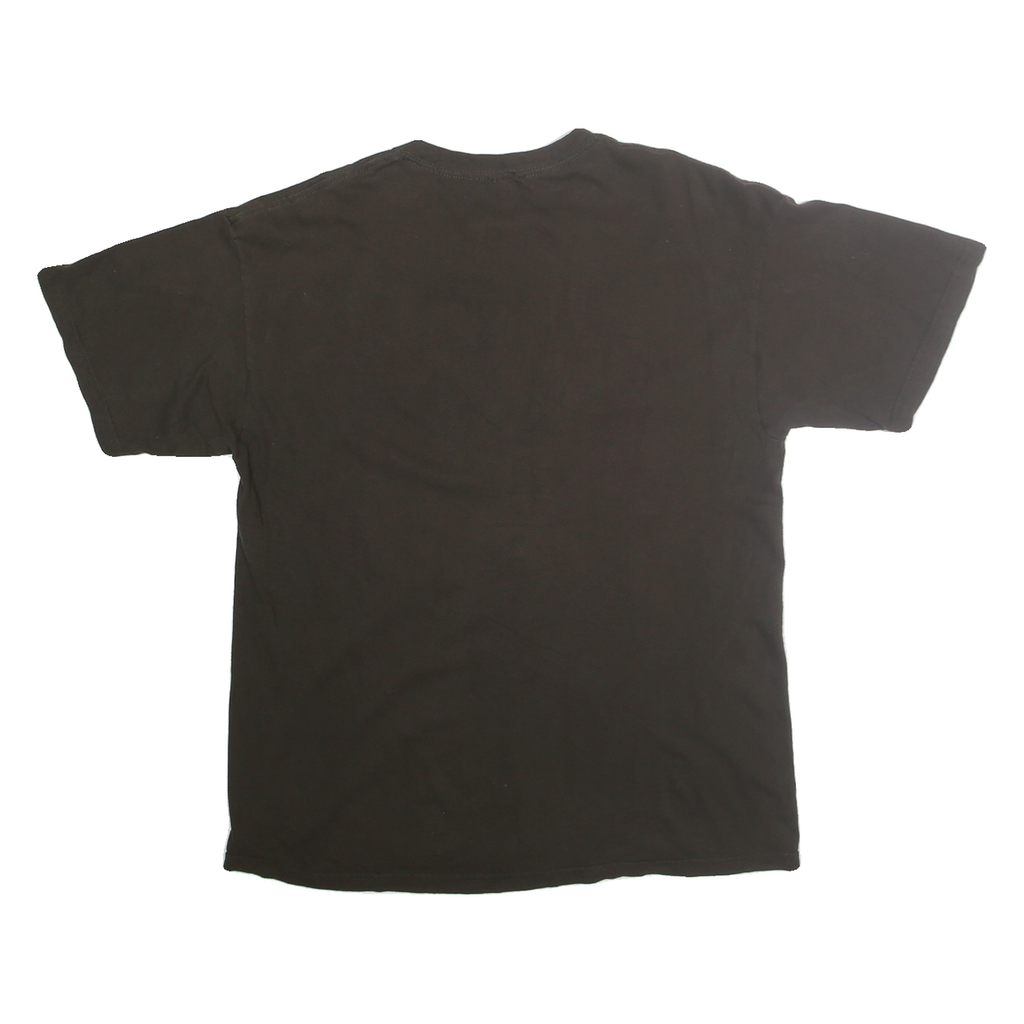 Mens Black Cotton Owl Face Graphic T-Shirt M Short Sleeve Crew Neck