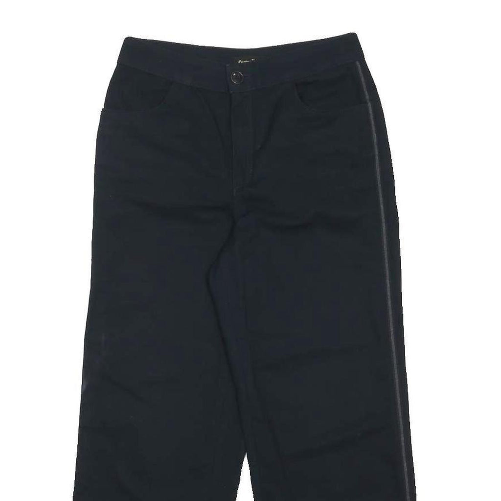 MASSIMO DUTTI Womens Cotton Black Relaxed Straight Trousers W26 L25