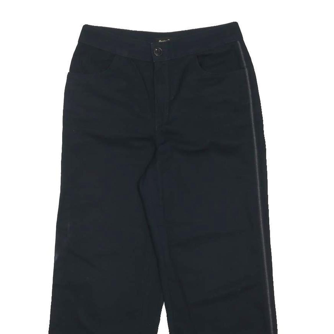 MASSIMO DUTTI Womens Cotton Black Relaxed Straight Trousers W26 L25