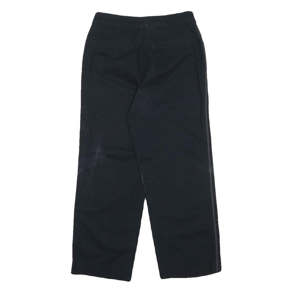 MASSIMO DUTTI Womens Cotton Black Relaxed Straight Trousers W26 L25