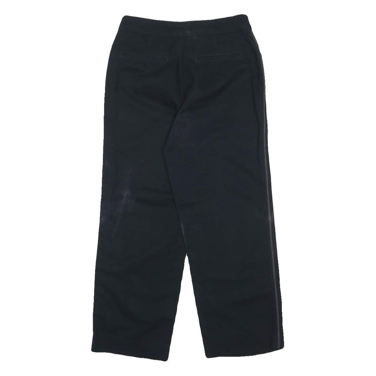 MASSIMO DUTTI Womens Cotton Black Relaxed Straight Trousers W26 L25