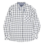 TOMMY HILFIGER Womens White & Black Check Shirt L Casual Cotton Blend Long