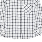 TOMMY HILFIGER Womens White & Black Check Shirt L Casual Cotton Blend Long