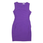 CALVIN KLEIN Womens Purple Sleeveless Bodycon Dress Polyester Blend M Elegant