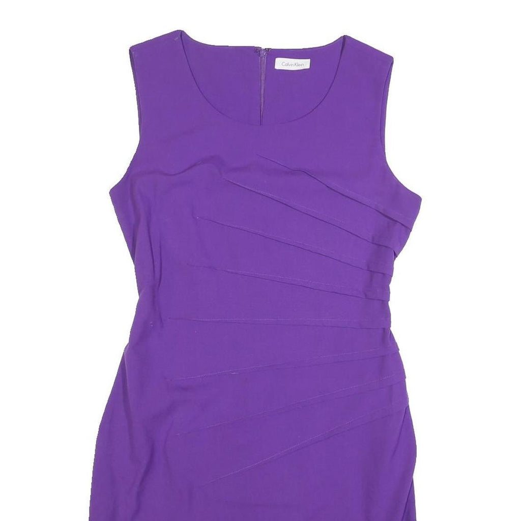 CALVIN KLEIN Womens Purple Sleeveless Bodycon Dress Polyester Blend M Elegant