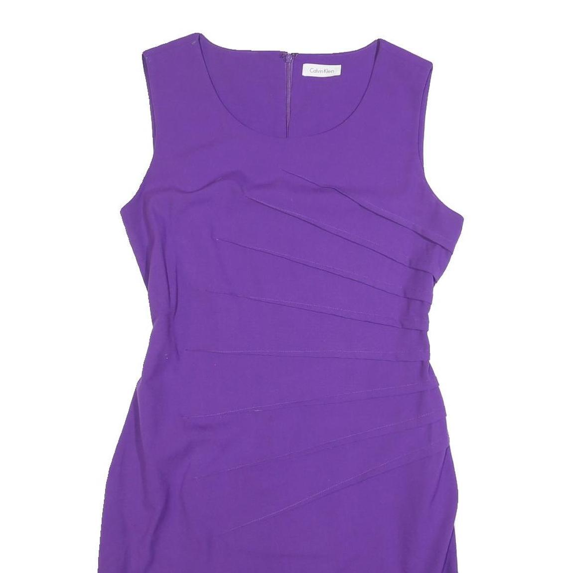 CALVIN KLEIN Womens Purple Sleeveless Bodycon Dress Polyester Blend M Elegant