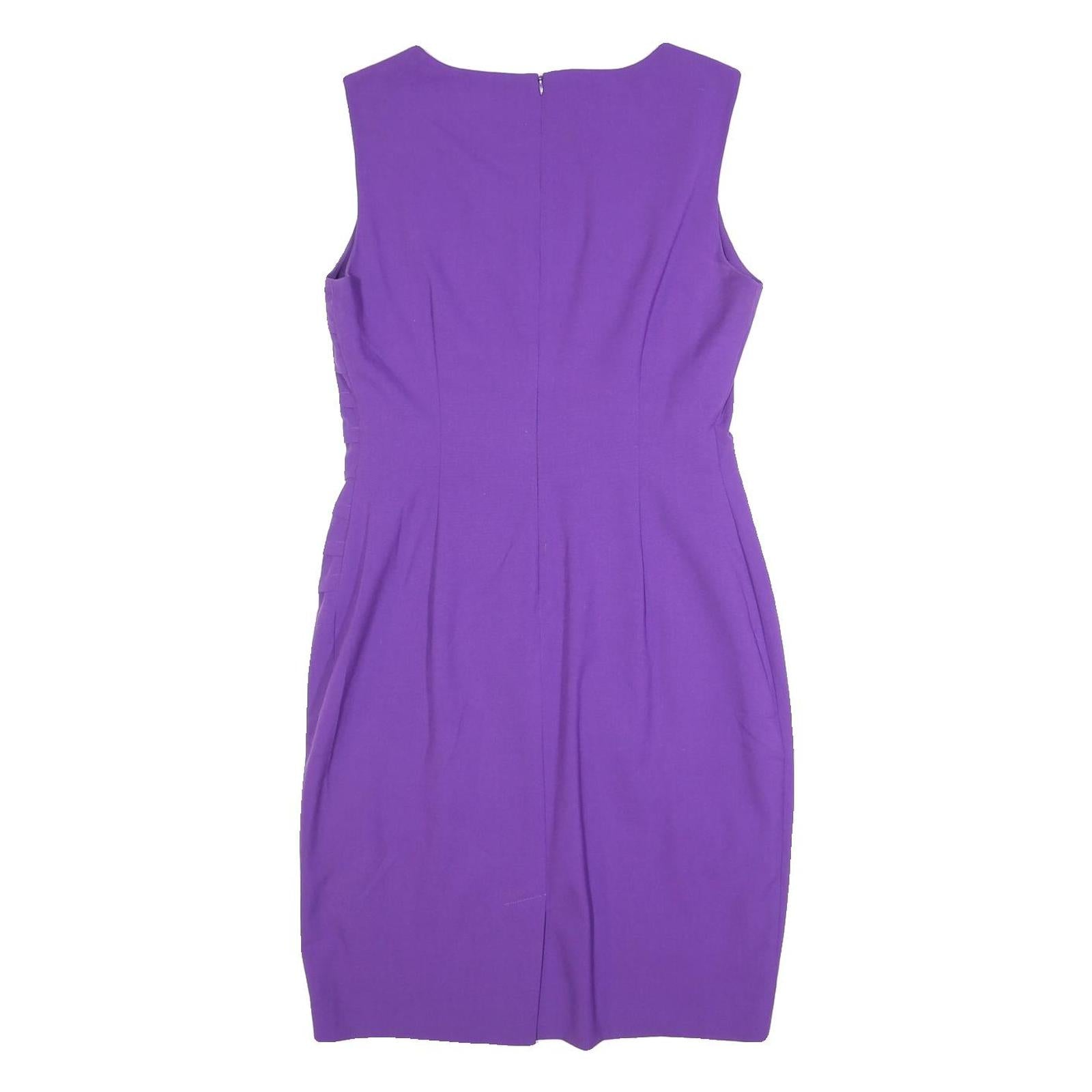 CALVIN KLEIN Womens Purple Sleeveless Bodycon Dress Polyester Blend M Elegant